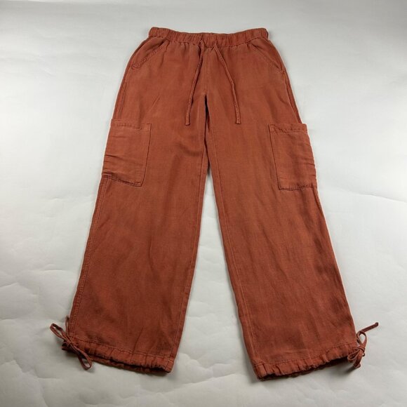 Joie Terracotta Linen Blend Relaxed Leg Lounge Pant S - Picture 1 of 7